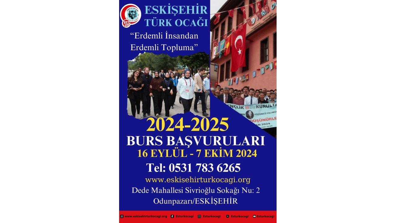 TÜRK OCAKLARI ESKİŞEHİR ŞUBEMİZİN BURS MÜRACAATLARI BAŞLADI
