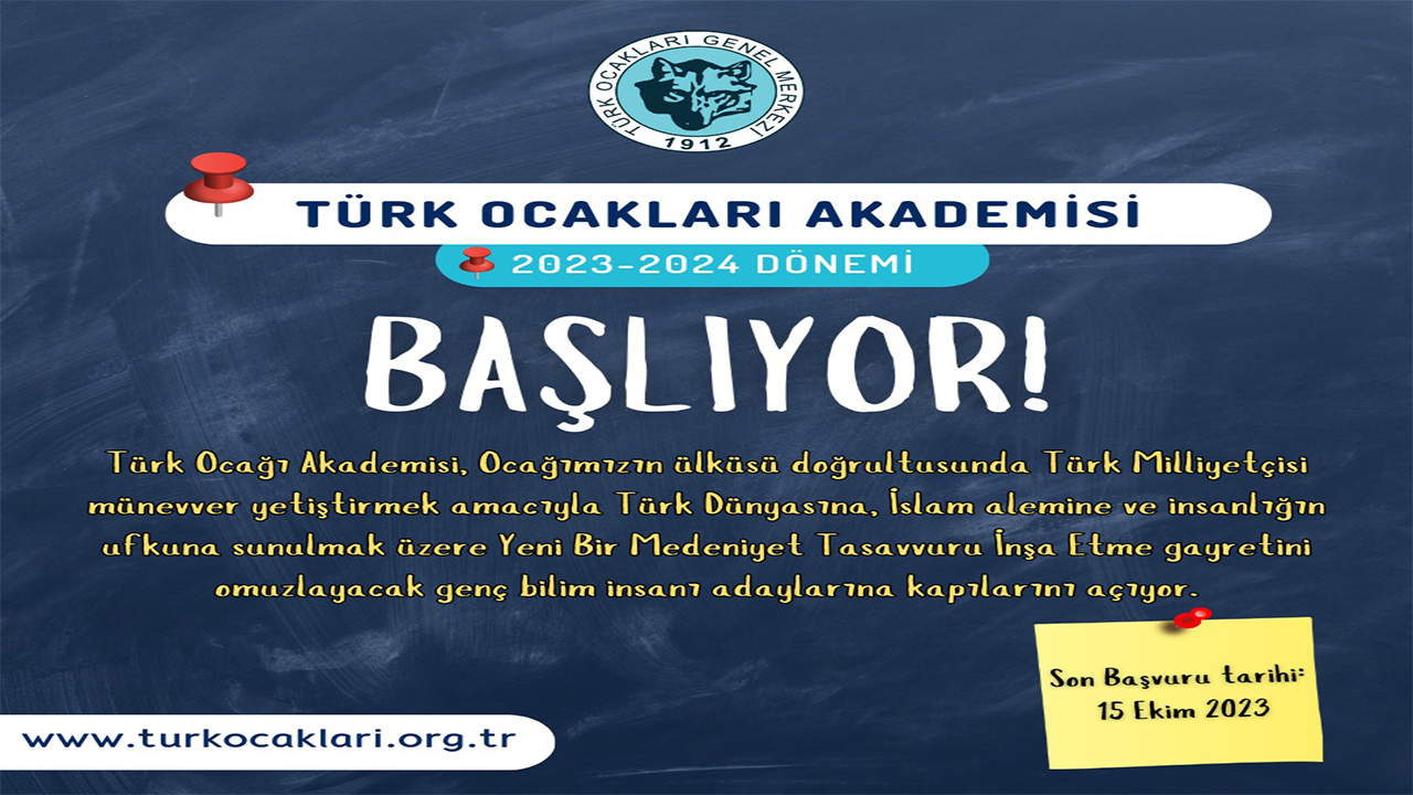 TÜRK OCAĞI AKADEMİSİ 2023-2024 DÖNEMİ BAŞLIYOR